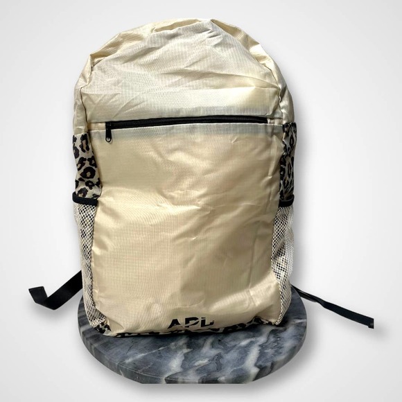 APL Handbags - APL Athletic Propulsion Labs Packable Backpack Tan Leopard Print Daypack Bag